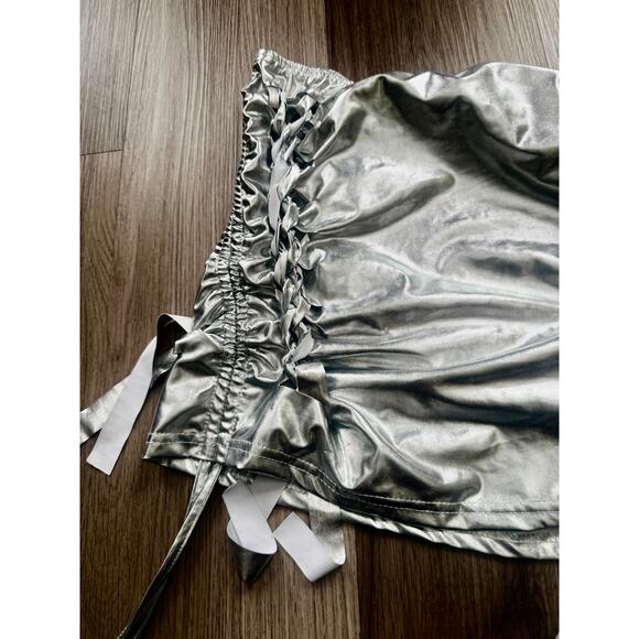 Echoine Metallic Lace Bandage Mini Skirt Size XL - Picture 6 of 8